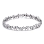 *Mix-Shaped Moissanite Bracelet Multi-Cut Geometric Tennis Style