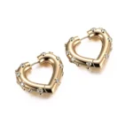 Heart Shaped Hoop Earring with Shimmering Round Cut Moissanite Accent - Image 2