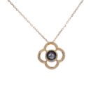 *16-Inch Luminous Clover Pendant Necklace with Halo - Image 2