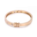 *Heart Cut Lab Gemstone Bangle Bracelet Modern Station Style - Image 2