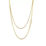 1.2mm Snake Necklace 18k Yellow Gold Round Liquid Chain Style