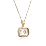 5.5ct Classic Cushion Cut Moissanite Pendant Necklace with Shimmering Round Brilliant Accent Stones(pendant only) - Image 2
