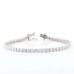 *Timeless Treasur Elegant Round Cut White Gold Moissanite Bracelet