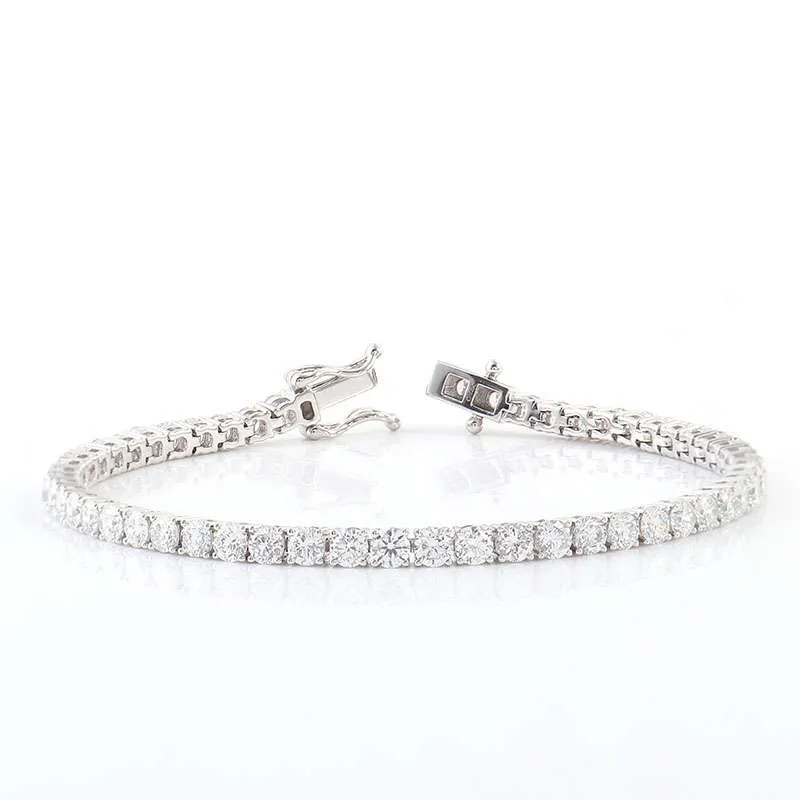 2-7-2 *Timeless Treasur Elegant Round Cut White Gold Moissanite Bracelet - Image 1