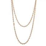 Beaded Elegance Necklace | 18K Yellow Gold Two-Strand Beaded Chain with Contrasting Accents