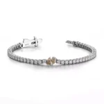 *Elegant Round and Pear Cut Moissanite Two Stone Tennis Bracelet - Image 2