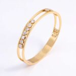 *Bezel Set Fancy Shapes Moissanite Bangle Bracelet - Image 3