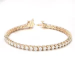 *Classic Round Moissanite Tennis Bracelet Featuring Marquise Cut Floral Clasp - Image 2