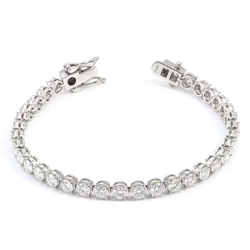 2-9-3 *Exquisite Round Cut White Gold Moissanite Bracelet - Image 1