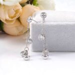 *Enchanting White Gold round cut Moissanite Dangling Earrings - Image 6
