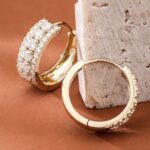 *Dazzling Yellow Gold Moissanite Hoop Earrings - Image 4