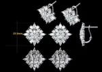 Exquisite 7.04CTW Floral Lab-Grown Diamond Earrings - Image 2