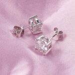 *Exquisite White Gold Moissanite Stud Earrings - Image 6
