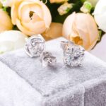 *Exquisite White Gold Moissanite Stud Earrings - Image 7