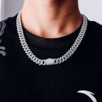 10MM Wide Double Row Moissanite Silver Cuban Chain