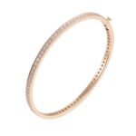 *Elegant Channel-Set Moissanite Gold Bangle Bracelet