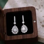 *Radiant Pear Cut Moissanite Drop Earrings - Image 3