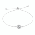 *Moissanite Halo Bracelet 0.5CT 18K White Gold - Image 3