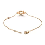 Round Cut Lab Diamond Bracelet Horseshoe Buckle Natural Gemstone Accent
