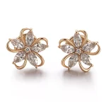 Floral Marquise Cut Moissanite Stud Earrings with Openwork Details