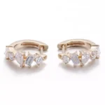 *Multi-Shape Moissanite Huggie Hoop Earrings with Mixed Cuts