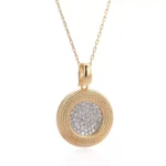 Round Cut Lab Diamond Pendant Necklace Twisted Rope Medallion Style(pendant only) - Image 2