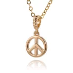 Round Cut Moissanite Peace Symbol Pendant Only Necklace Charm
