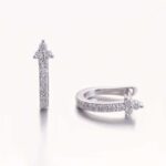 *Gorgeous White Gold Moissanite Round Cut Huggie Earrings