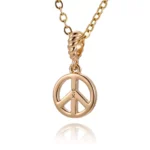 Round Cut Moissanite Peace Symbol Pendant Only Necklace Charm(pendant only) - Image 2