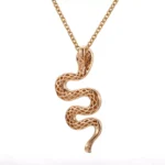18K Yellow Gold Snake Pendant | Diamond Scales & Ruby Eyes (Pendant Only)​ - Image 2