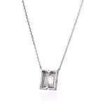 *H-shaped Moissanite Pave Pendant Only Geometric Necklace Charm - Image 2
