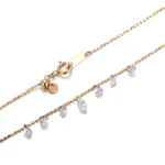 ​​18K Yellow Gold Lab Diamond Choker | 7-Stone Lab Diamond Necklace with Pear-cut Center​ - Image 3