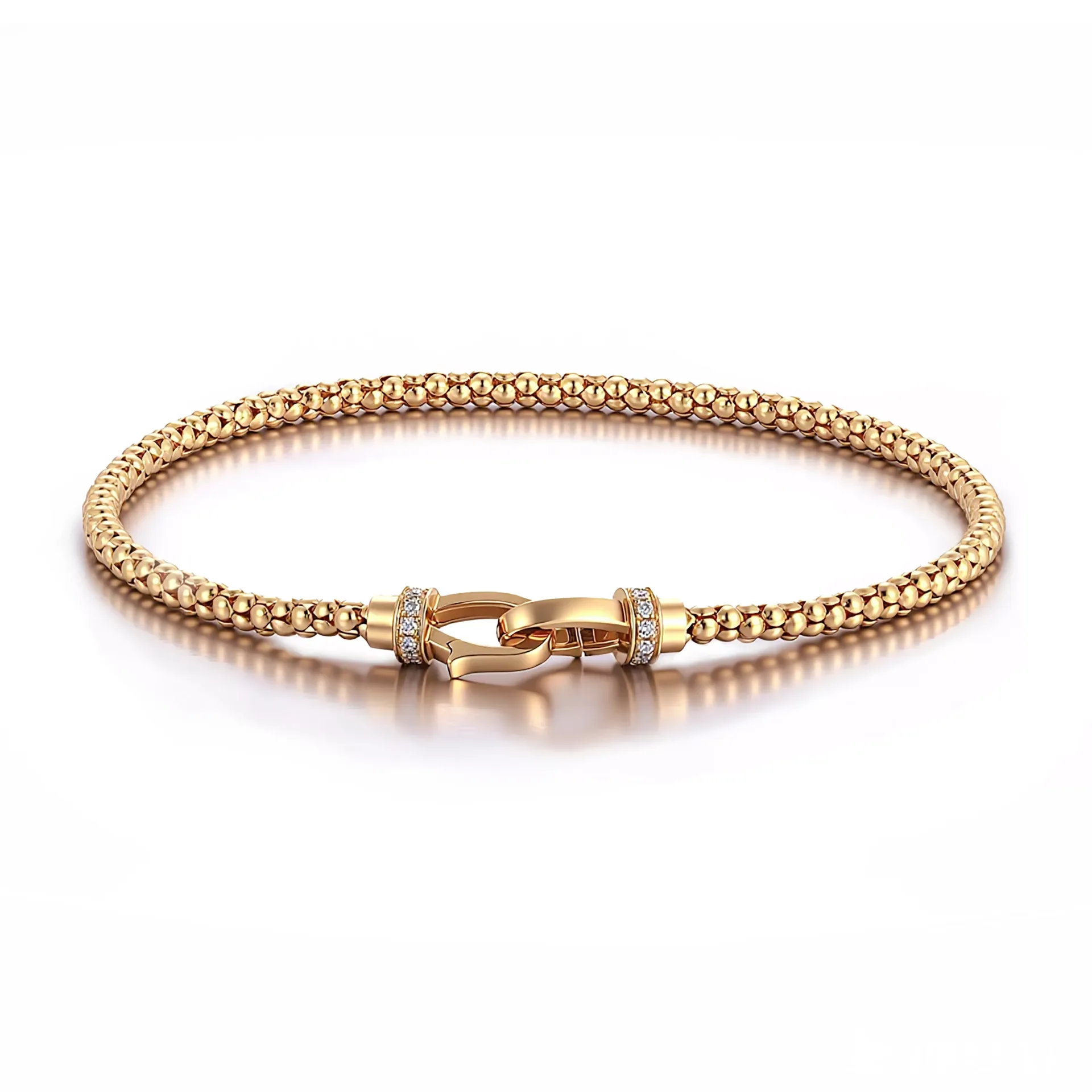 3-26-scaled-2 Diamond Chain Bracelet | 18K Yellow Gold Chain with Round-Cut Diamond Clasp - Image 1