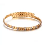 Serpentine Radiance Bracelet | 18K Yellow Gold Snake-Link Bracelet with Round-Cut Diamonds - Image 2