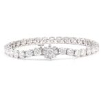 *6 inches Elegant Moissanite White Gold Tennis Bracelet