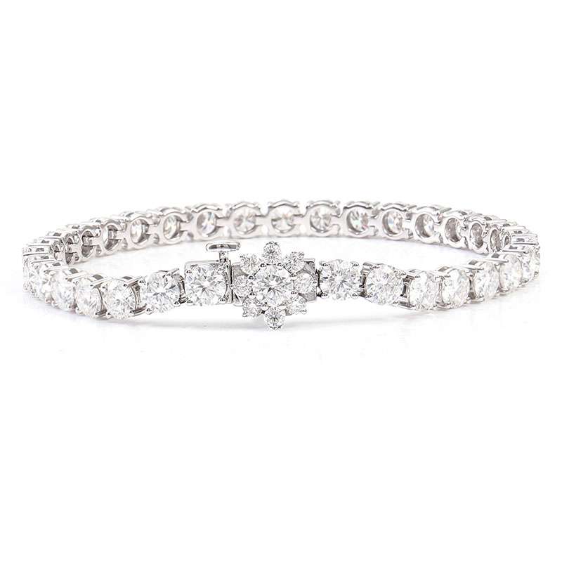 3-3-1 *6 inches Elegant Moissanite White Gold Tennis Bracelet - Image 1