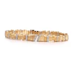 Step Harmony Bangle | 18K Yellow Gold Bangle with Rhythmic Diamond Accents - Image 2