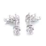 Marquise Cut Moissanite Stud Earring Trio Cluster Fan Style