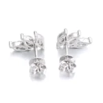 Marquise Cut Moissanite Stud Earring Trio Cluster Fan Style - Image 3
