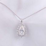 3CT Moissanite Pear Cut Pendant Necklace