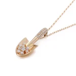 Round Cut Lab Diamond Pendant Necklace Unique Shovel Motif(pendant only) - Image 2