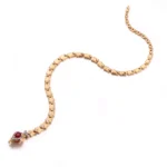 Ruby Snake Bracelet | 18K Yellow Gold Ruby-Eyed Snake with Lab Diamonds​ - Image 2