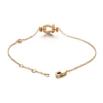 Round Cut Lab Diamond Bracelet Horseshoe Buckle Natural Gemstone Accent - Image 2