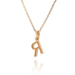 Pavé Diamond Initial ‘R’ Pendant in 18k Yellow Gold | Pendant Only - Image 2