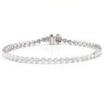 *Round moissanite Victoria Bracelet with Flower Lock - Image 4