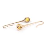 *Elegant Yellow Lab Gemstone and Moissanite Drop Earrings - Image 3