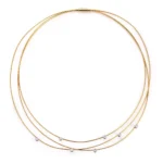 Round Cut Lab Diamond Necklace Triple Strand Floating Collar Style