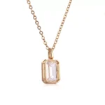 2ct Emerald Cut Lab Diamond Pendant Necklace Bezel Solitaire Style (pendant only) - Image 3