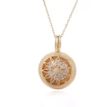 Round Cut Lab Diamond Pendant Necklace Twisted Rope Medallion Style(pendant only) - Image 3