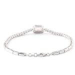 Emerald Pink Lab Gemstone Halo Tennis Bracelet - Image 5